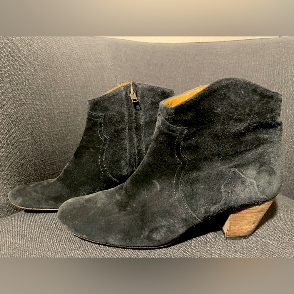 Isabel Marant suede black western booties.